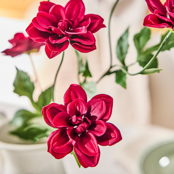 SMYCKA Bunga tiruan, dalam/luar Dahlia/merah jambu gelap, 66 cm