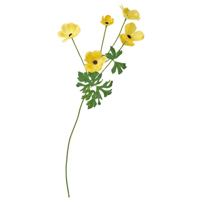 SMYCKA Bunga tiruan, dalam/luar Ranunculus/kuning, 63 cm