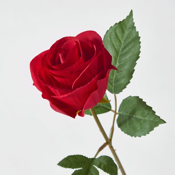 SMYCKA Bunga tiruan, dalam/luar/Rose merah, 40 cm