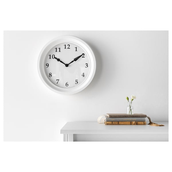SÖNDRUM Jam dinding, putih, 35 cm