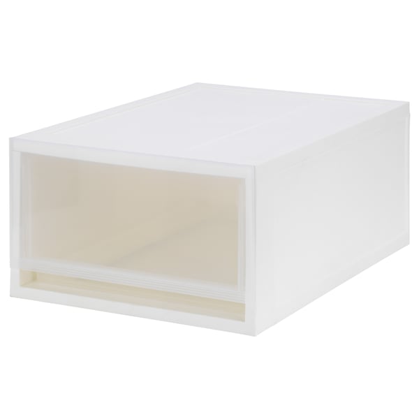 SOPPROT Unit storan tarik keluar, putih lutsinar, 34x46x20.5 cm