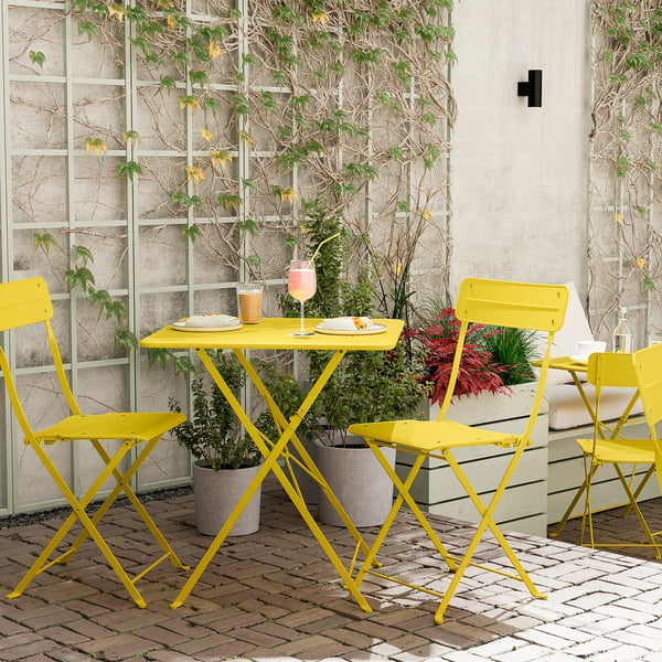 SUNDSÖ Meja, kuning terang luar rumah, 65x65 cm