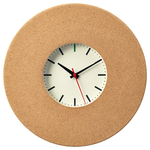 SVARTGÖK Jam dinding, gabus, 38 cm