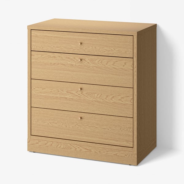 TONSTAD Almari 4 laci, venir kayu oak, 82x47x90 cm