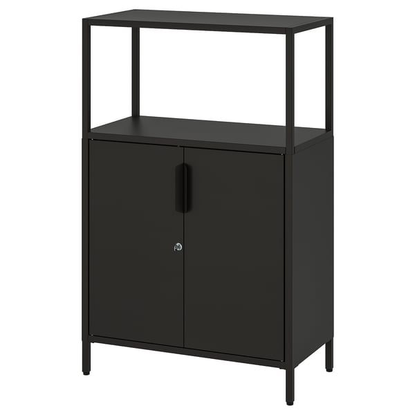 TROTTEN Kabinet berpintu, antrasit, 70x35x110 cm