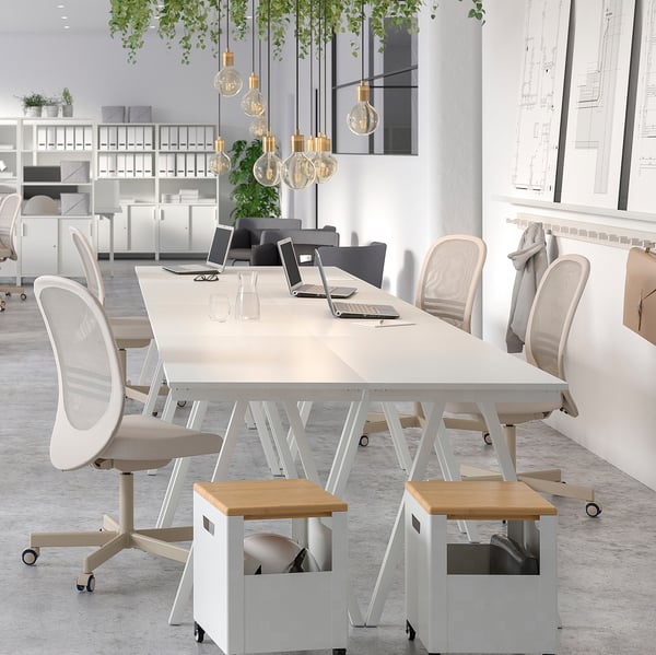 TROTTEN Meja, putih, 140x80 cm