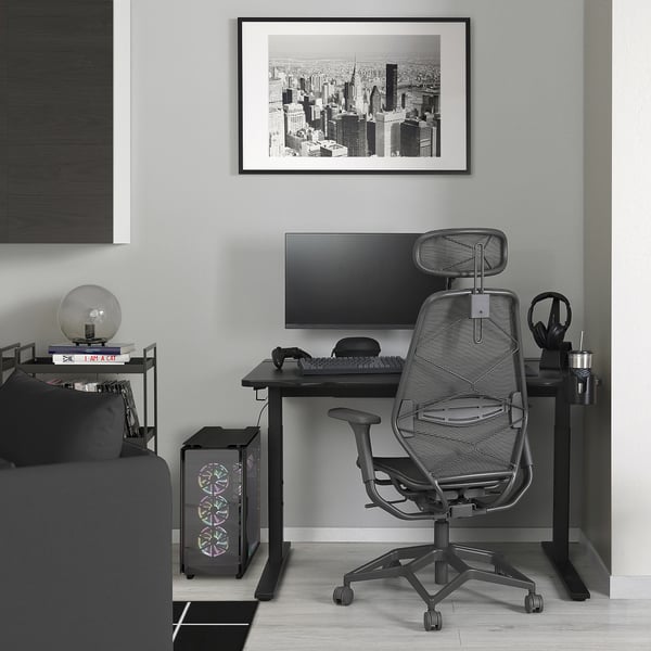UTMANING Meja permainan, hitam, 120x80 cm