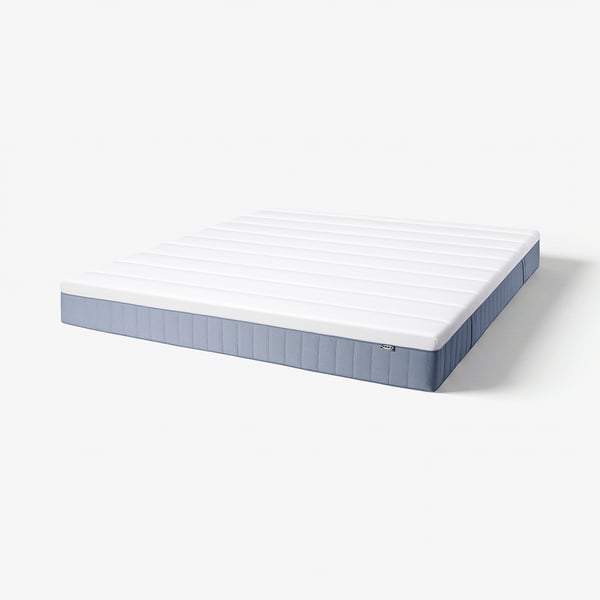 VALLBERGET Tilam spring poket, dengan sabut teramat padat/biru muda, 150x200 cm