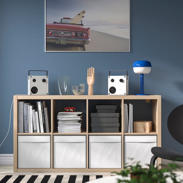 VAPPEBY Pembesar suara bluetooth, putih/set 2 unit gen 3, 20x20 cm