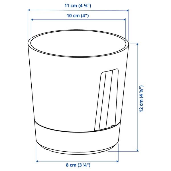 VÅRDTRÄD Pasu siram sendiri, dalam/luar lut sinar/antrasit, 9 cm