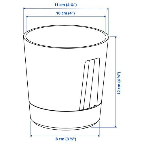 VÅRDTRÄD Pasu siram sendiri, dalam/luar lut sinar/antrasit, 9 cm