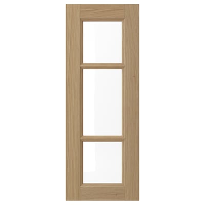 VEDHAMN Pintu kaca, kayu oak, 30x80 cm