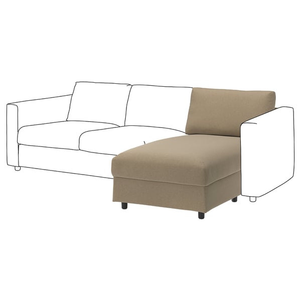 VIMLE Bahagian chaise longue, Johanneshov coklat kuning air