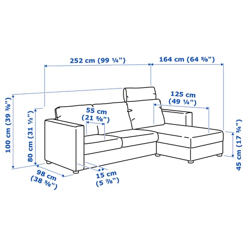 VIMLE Sofa 3 tempat duduk