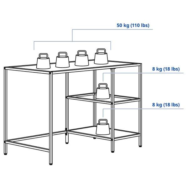 VITTSJÖ Meja, hitam coklat/kaca, 110x60 cm