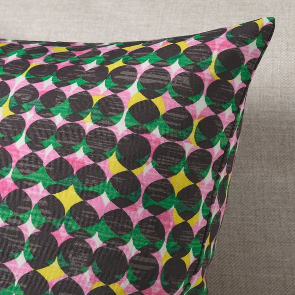ÄLVSJÖSKOGEN Cushion cover, pink/green, 50x50 cm
