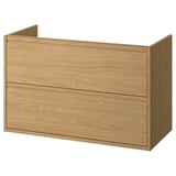 ÄNGSJÖN: light oak bathroom unit, modern design with integrated handles & drawers for storage.