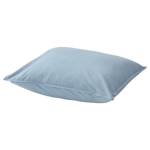 ÄNGSLILJA: sky blue, square pillowcase, soft cotton, plain, envelope closure.