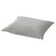 Light grey cotton pillowcase, square shape, plain design.
