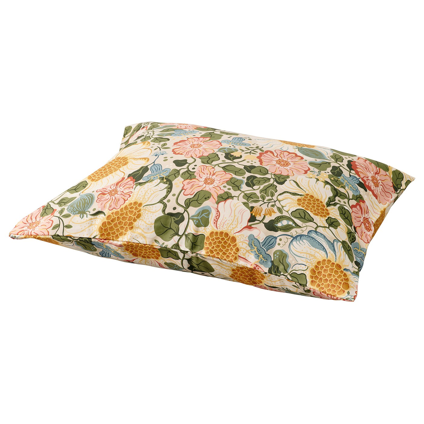 ARENBOK pillow, floral print, peach, rectangular, eco-friendly material.