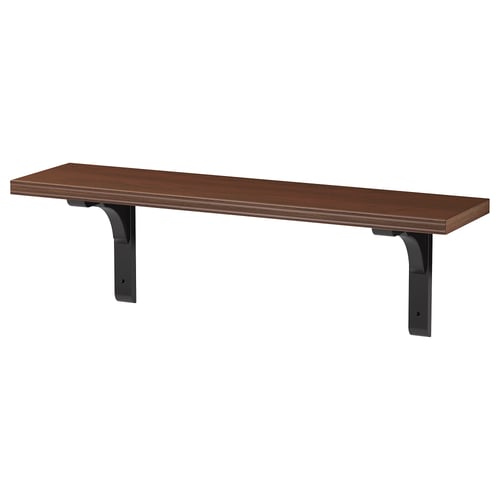 BERGSHULT walnut wall shelf with beveled/smooth edge, particleboard/fibreboard.