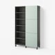 BESTÅ Storage combination with doors, dark grey/Hjortviken pale grey-green, 120x42x202 cm
