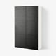 BESTÅ Storage combination with doors, white/Laxviken black, 120x42x193 cm