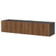 BESTÅ TV bench with doors, black-brown Lappviken/brown walnut effect, 180x42x38 cm
