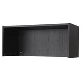 Black BILLY bookcase height extension unit - open, rectangular, wooden.