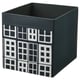 DRÖNA Box, black/patterned, 33x38x33 cm