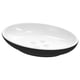 EKOLN soap dish, white and black, oval, ceramic with polyurethane.