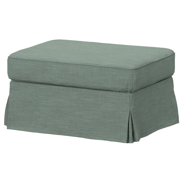EKTORP Footstool with storage, Hemmesta grey-green