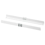 Two white metal ELVARLI brackets, rectangular, horizontal, aluminium, adjustable.