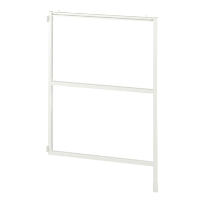 Depicts an ENHET white metal side panel. It is rectangular, with a sleek design, and made of steel with an epoxy/acrylic coating.