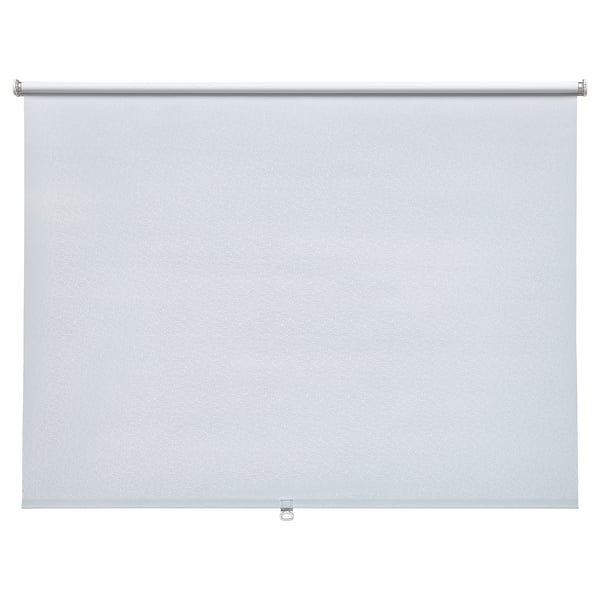 A FÖNSTERBLAD roller blind, white with a subtle pattern, made of polyester, in a rectangular shape.