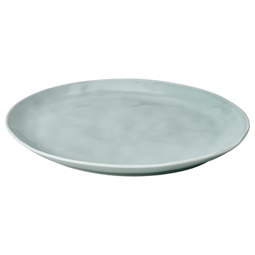 FORELLTETRA Plate, turquoise/grey, 29x25 cm