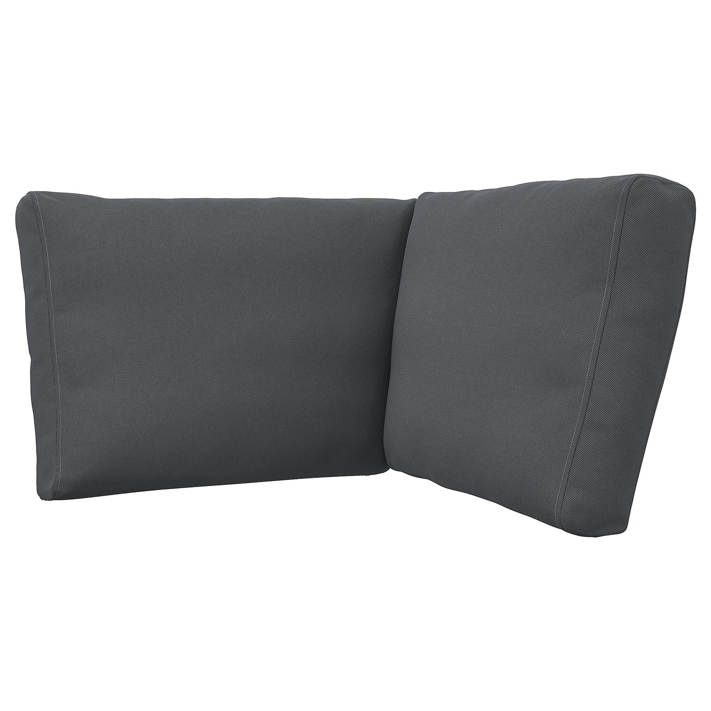 Dark gray, recycled polyester couch corner piece. Modern, sleek design. Comfortable, stylish home decor.