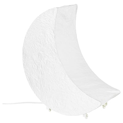 Half-moon shaped white lamp with soft led glow.