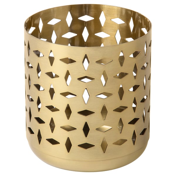 Golden, diamond-cut, metallic lantern. Elegant design for lighting.