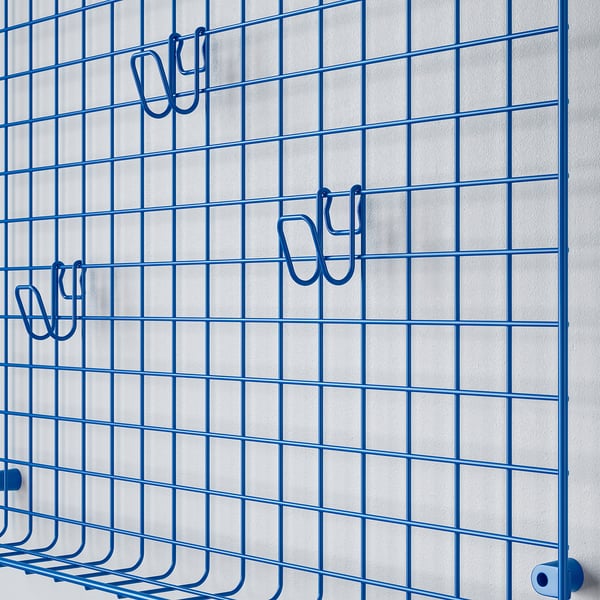 GREJIG Wall grid with rail, blue, 58x59 cm