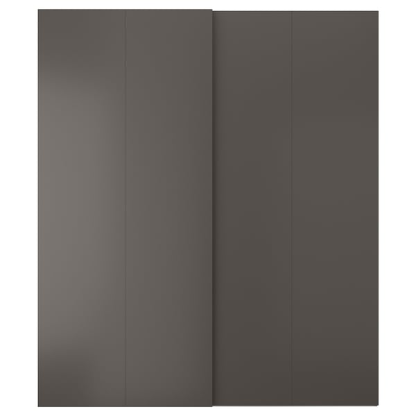 HASVIK sliding door: matte black, rectangular with smooth surface.