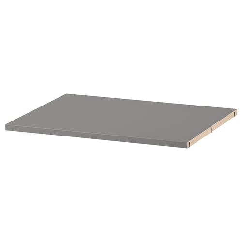 A grey HAUGA shelving unit made of particleboard with a acrylic painted finish, rectangular shape.