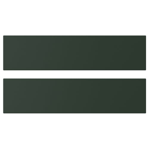 Two dark green rectangular panels, smooth with clean lines. Ideal for modern decor.