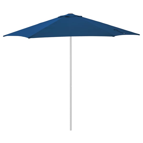 Blue umbrella, HÖGÖN brand, square canopy with aluminium pole, easy to open/close.