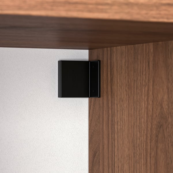 KALLAX Shelving unit with underframe, brown walnut effect/black, 147x94 cm