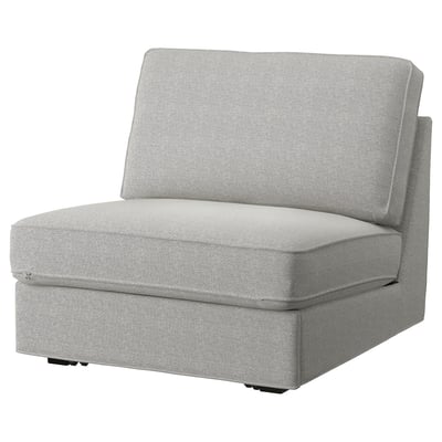 A KIVIK grey 1-seat sofa-bed with a hardwearing chenille fabric cover, featuring a compact and modern design for small spaces.