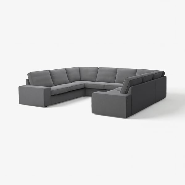Grey KIVIK modular sofa, modern design with removable sections for comfort and style.