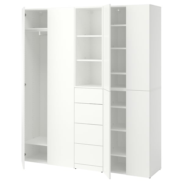 LASTARE Wardrobe combination, white, 180x42x201 cm