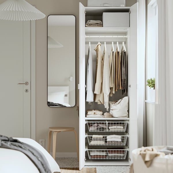 LASTARE Wardrobe combination, white, 60x62x201 cm