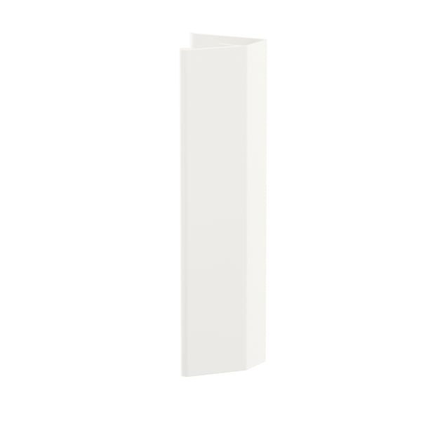 A white LÄTTHET handle, designed for platsa storage. Made from recycled aluminium, it has a sleek, modern look with adjustable positioning.